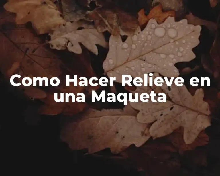 Como Hacer Relieve en una Maqueta