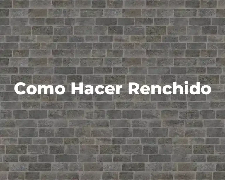Como Hacer Renchido