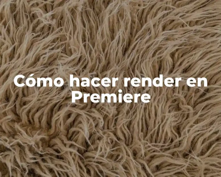 Cómo hacer render en Premiere