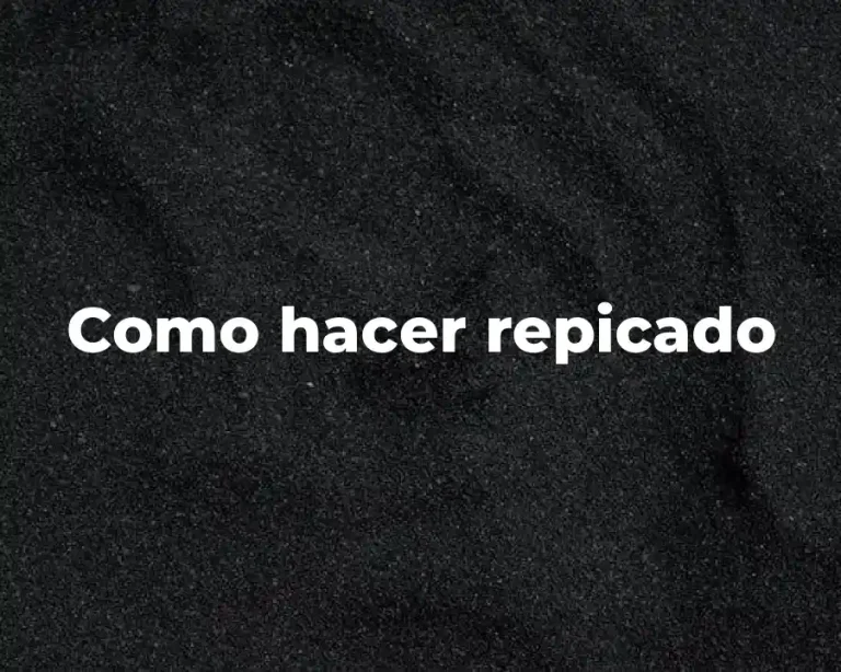 Como hacer repicado