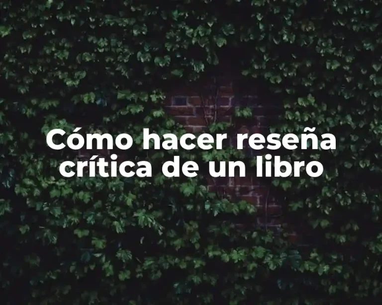 Cómo hacer reseña crítica de un libro