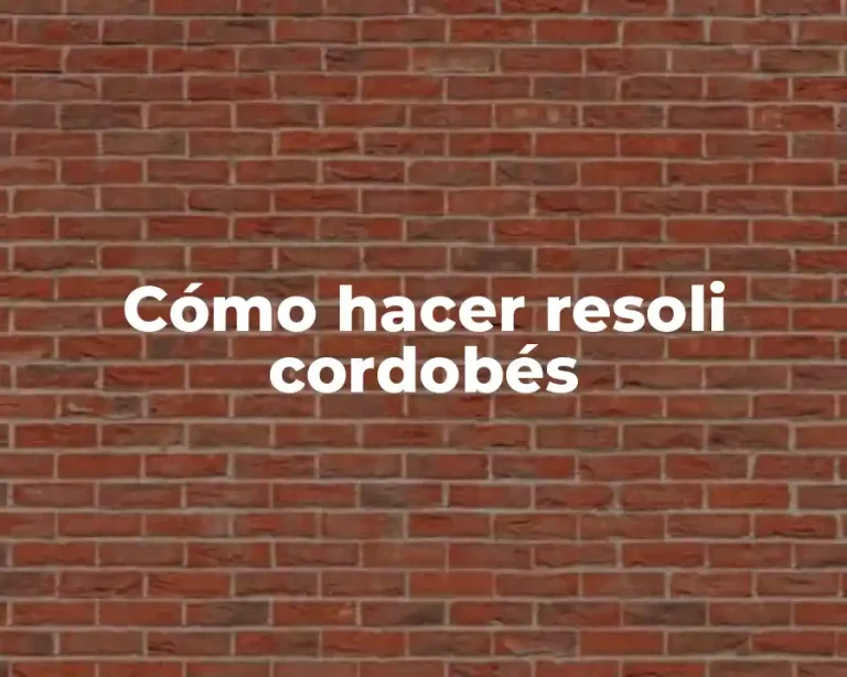 Cómo hacer resoli cordobés