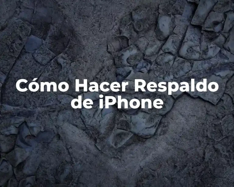 Cómo Hacer Respaldo de iPhone