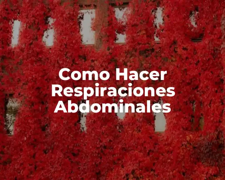 Como Hacer Respiraciones Abdominales