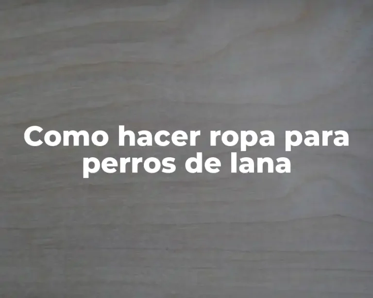 Como hacer ropa para perros de lana