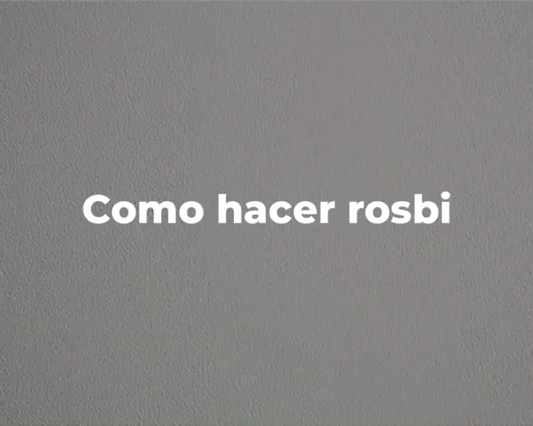 Como hacer rosbi