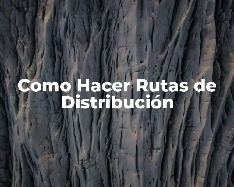 Como Hacer Rutas de Distribución