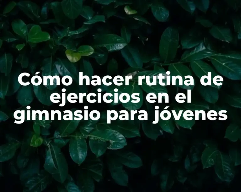 Cómo hacer rutina de ejercicios en el gimnasio para jóvenes