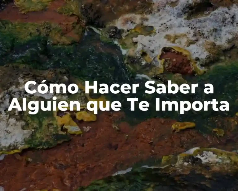 Cómo Hacer Saber a Alguien que Te Importa