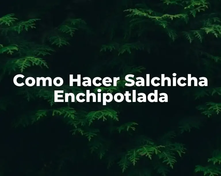 Como Hacer Salchicha Enchipotlada