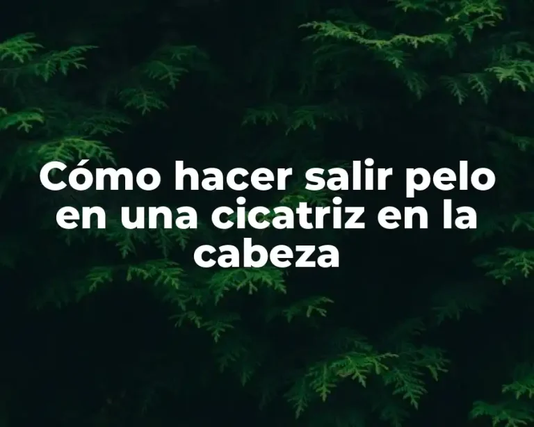 Cómo hacer salir pelo en una cicatriz en la cabeza