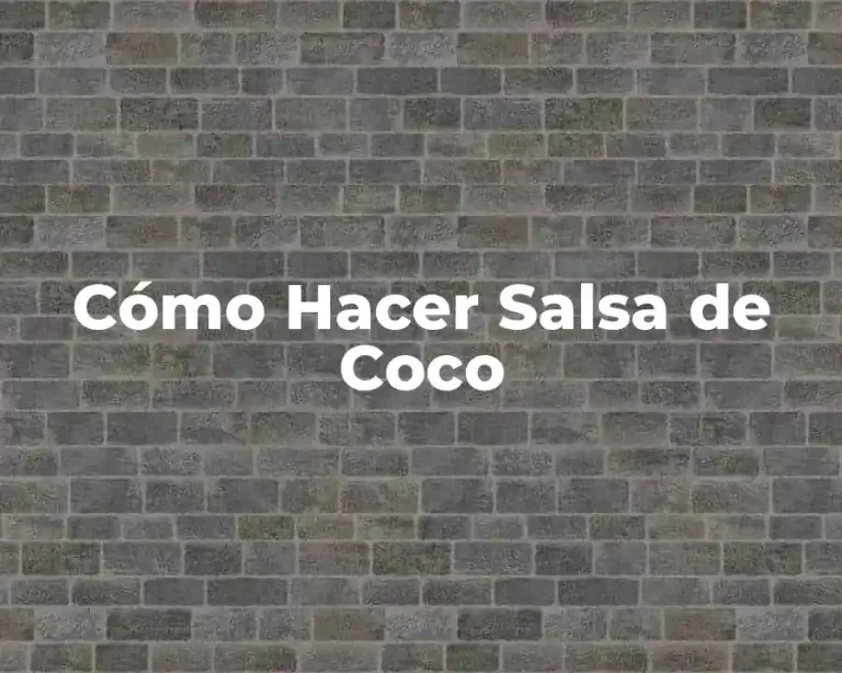 Cómo Hacer Salsa de Coco