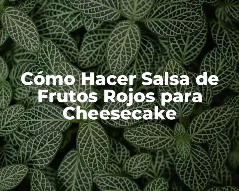 Cómo Hacer Salsa de Frutos Rojos para Cheesecake