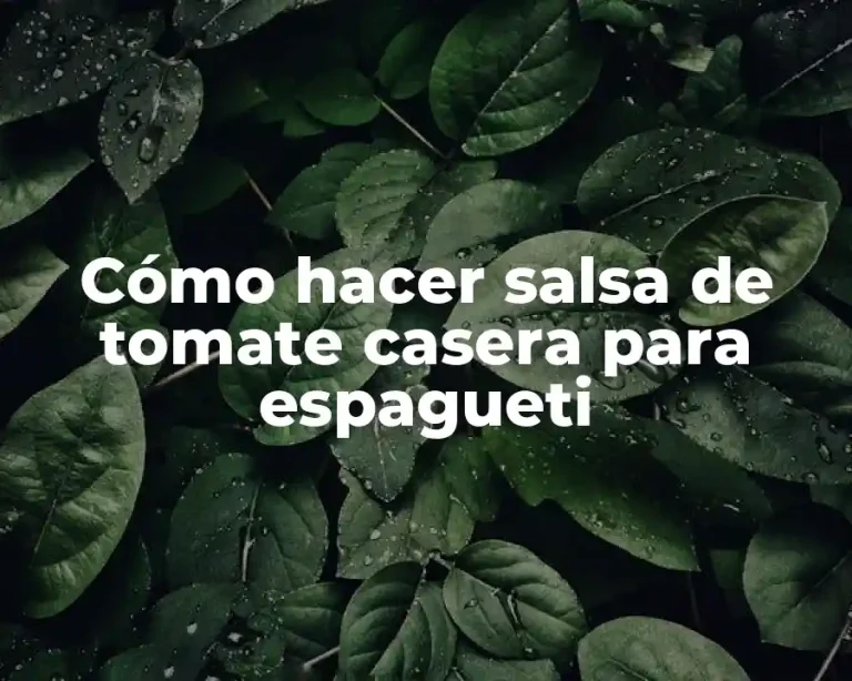 Cómo hacer salsa de tomate casera para espagueti