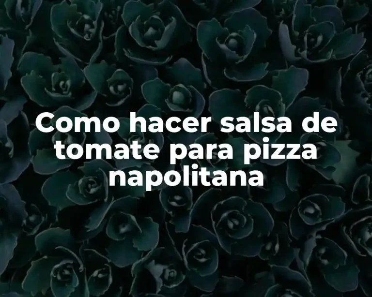 Como hacer salsa de tomate para pizza napolitana