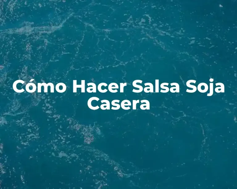 Cómo Hacer Salsa Soja Casera