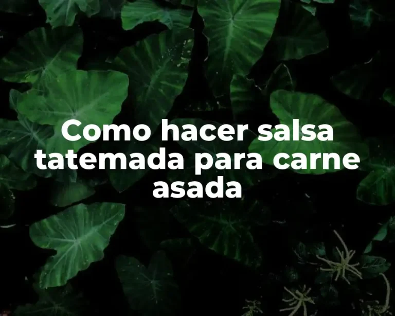 Como hacer salsa tatemada para carne asada