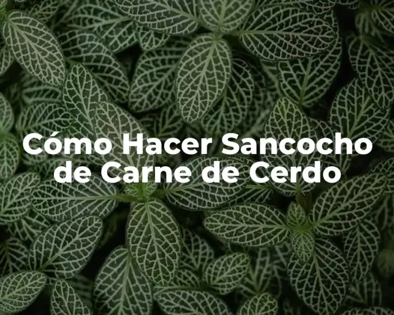 Cómo Hacer Sancocho de Carne de Cerdo
