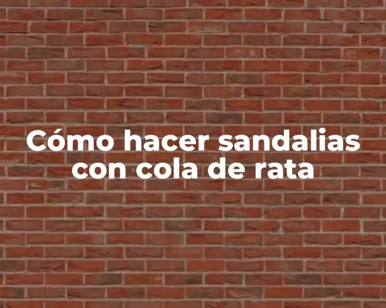 Cómo hacer sandalias con cola de rata