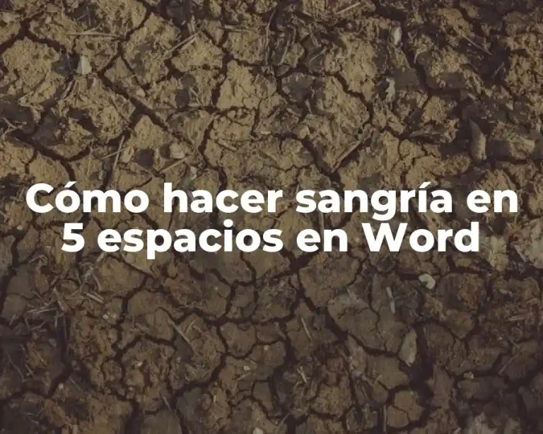 Cómo hacer sangría en 5 espacios en Word
