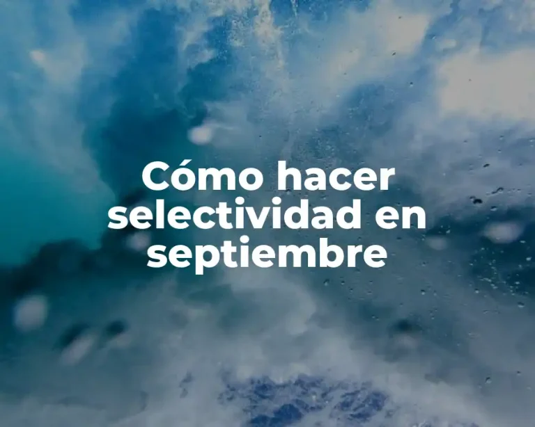 Cómo hacer selectividad en septiembre