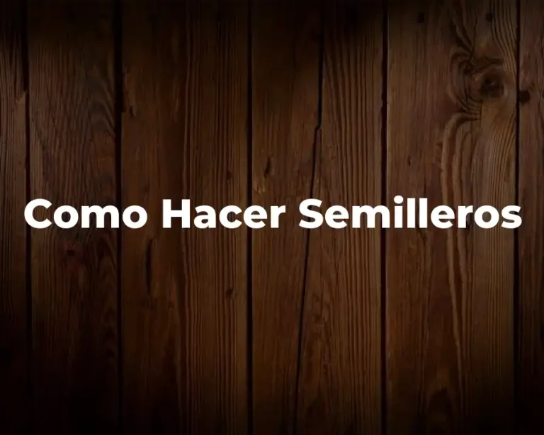 Como Hacer Semilleros