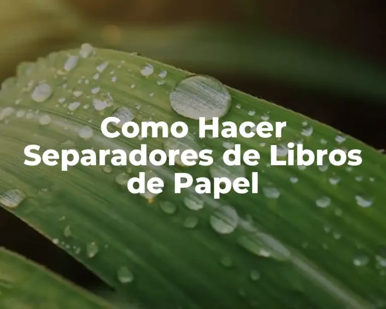 Como Hacer Separadores de Libros de Papel
