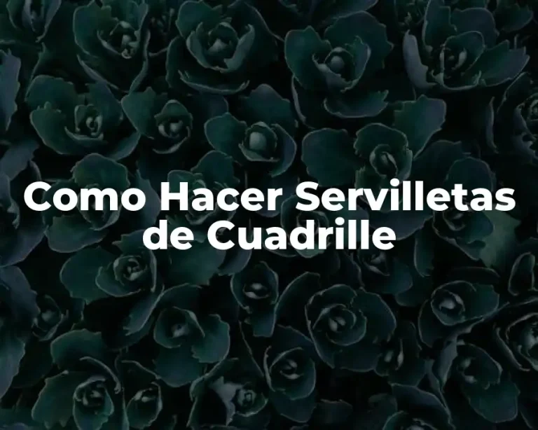 Como Hacer Servilletas de Cuadrille