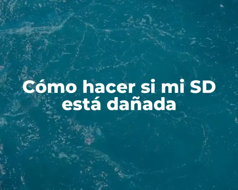 Cómo hacer si mi SD está dañada