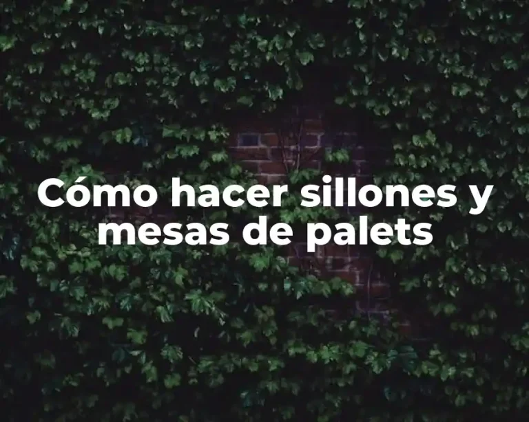 Cómo hacer sillones y mesas de palets