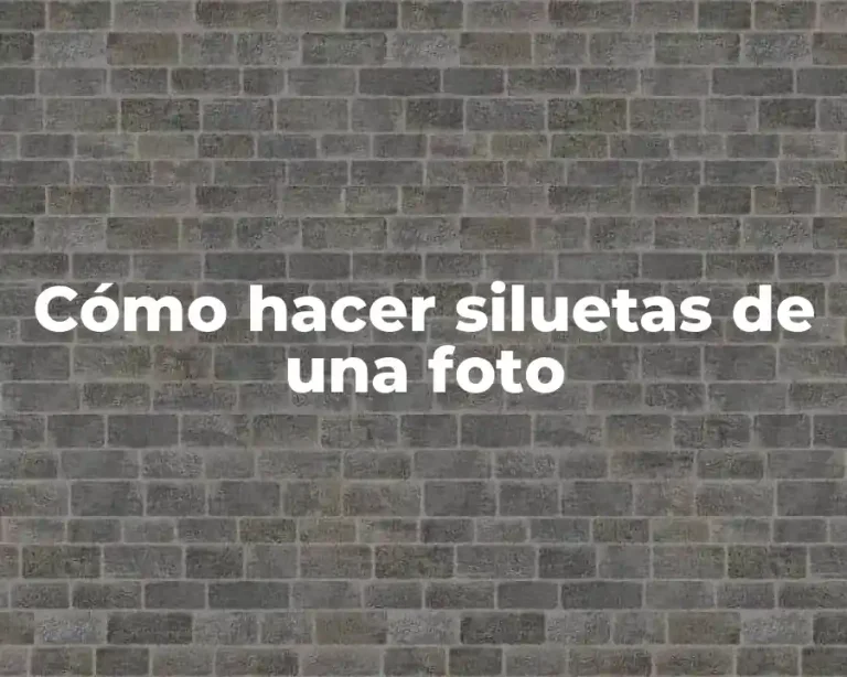 Cómo hacer siluetas de una foto