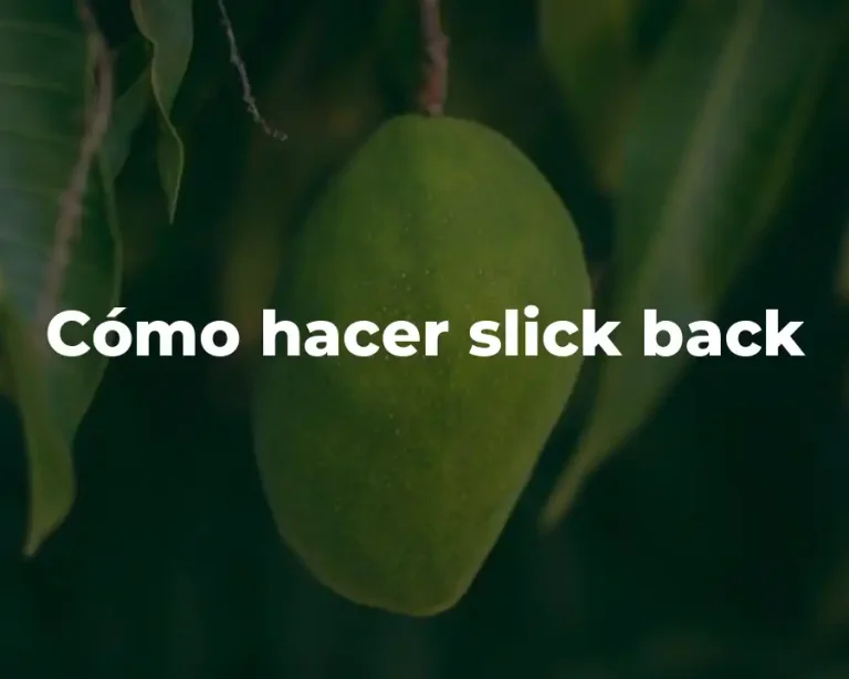 Cómo hacer slick back