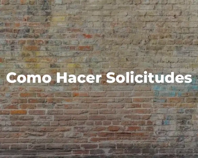 Como Hacer Solicitudes