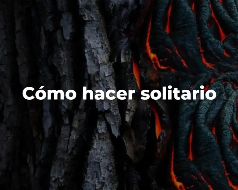Cómo hacer solitario