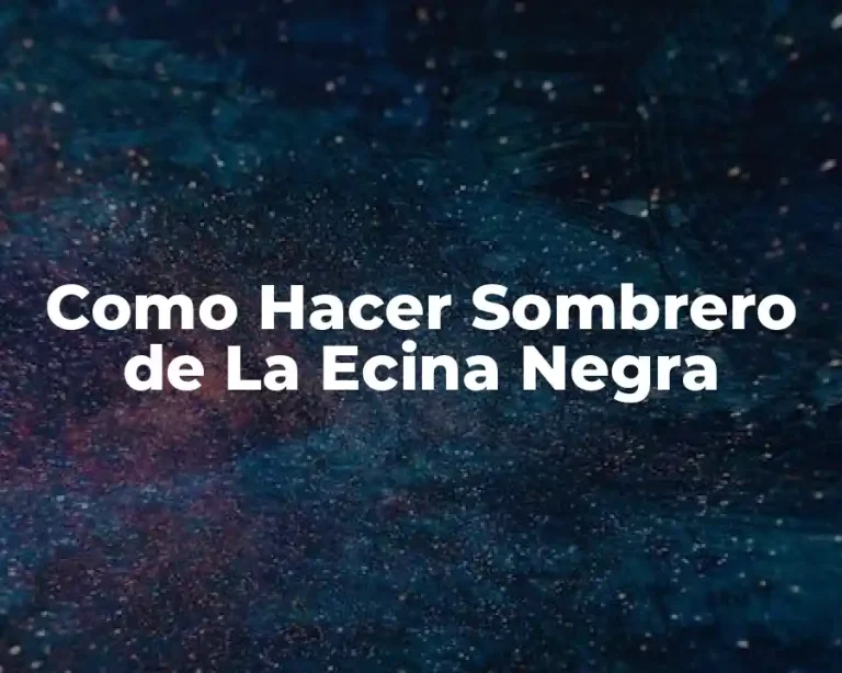 Como Hacer Sombrero de La Ecina Negra