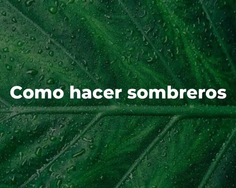 Como hacer sombreros