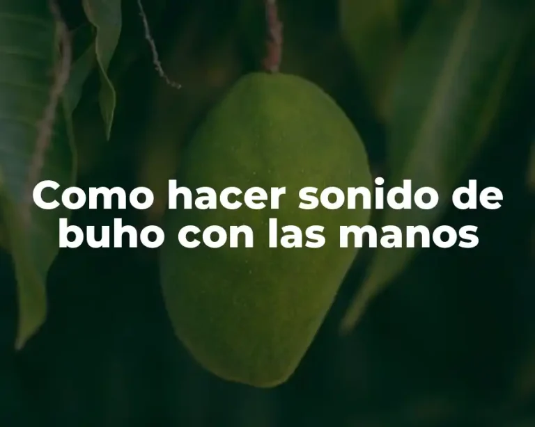 Como hacer sonido de buho con las manos
