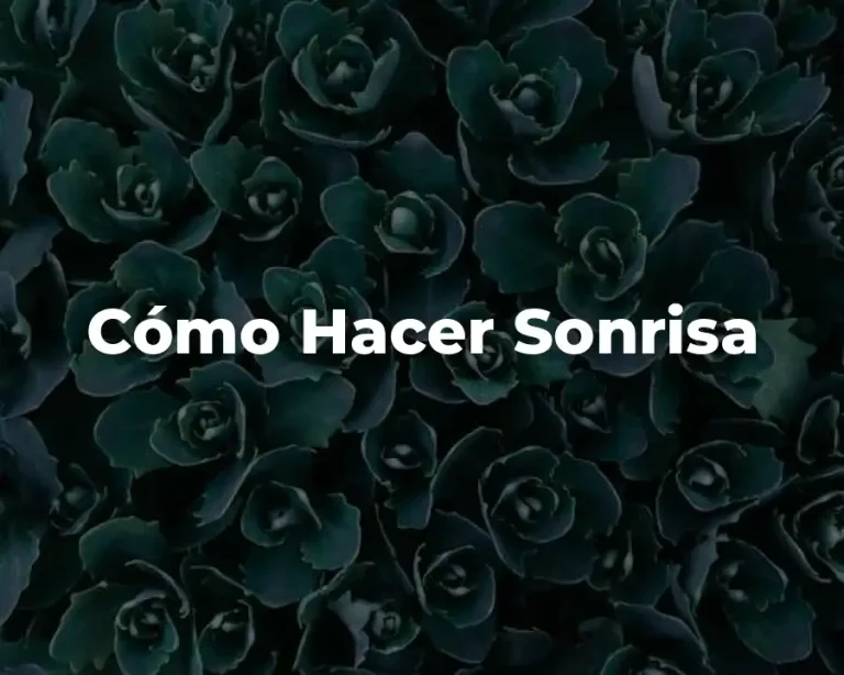 Cómo Hacer Sonrisa