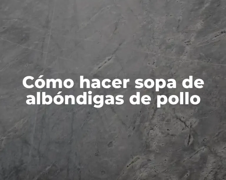 Cómo hacer sopa de albóndigas de pollo