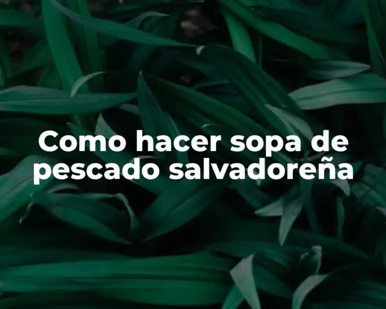 Como hacer sopa de pescado salvadoreña