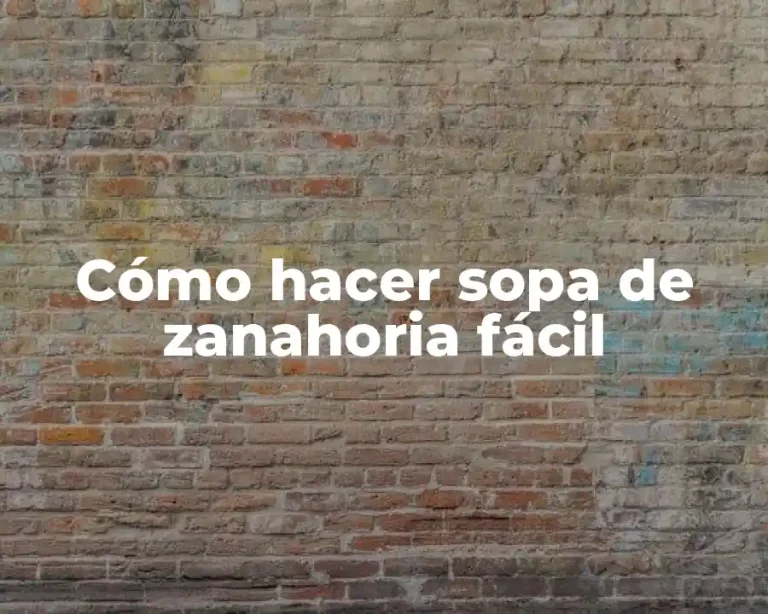Cómo hacer sopa de zanahoria fácil