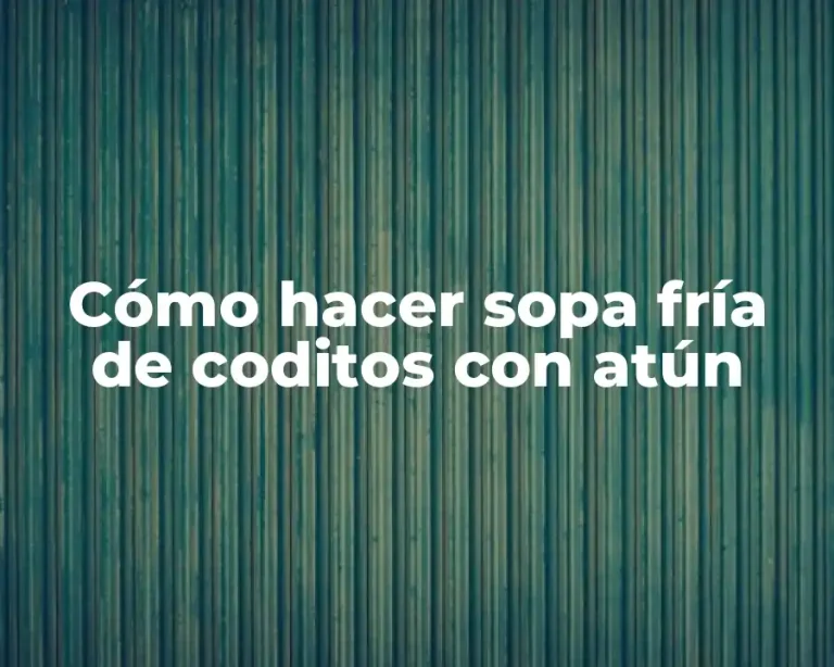 Cómo hacer sopa fría de coditos con atún