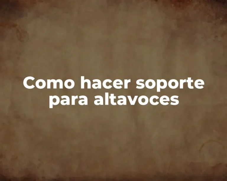Como hacer soporte para altavoces