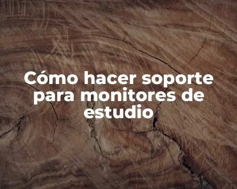 Cómo hacer soporte para monitores de estudio