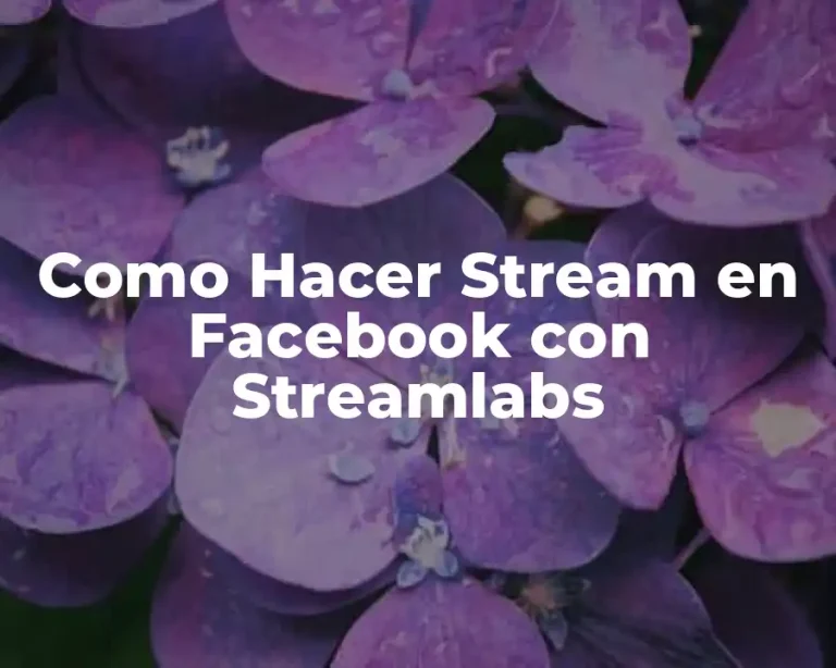 Como Hacer Stream en Facebook con Streamlabs
