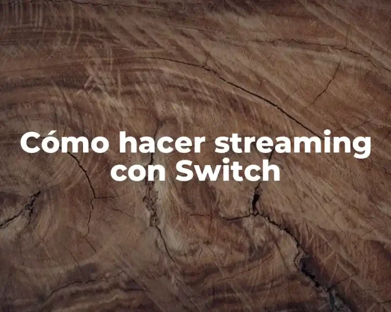 Cómo hacer streaming con Switch
