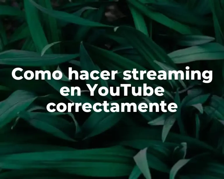 Como hacer streaming en YouTube correctamente