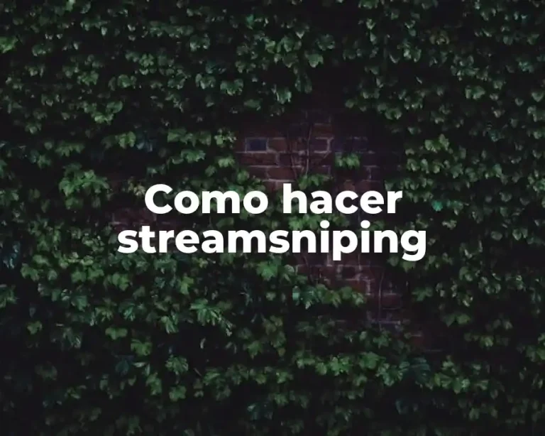 Como hacer streamsniping