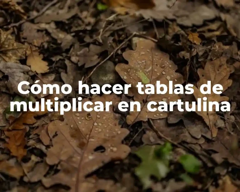 Cómo hacer tablas de multiplicar en cartulina