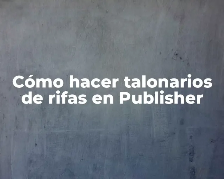 Cómo hacer talonarios de rifas en Publisher